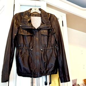 Theory Brown Leather Jacket P